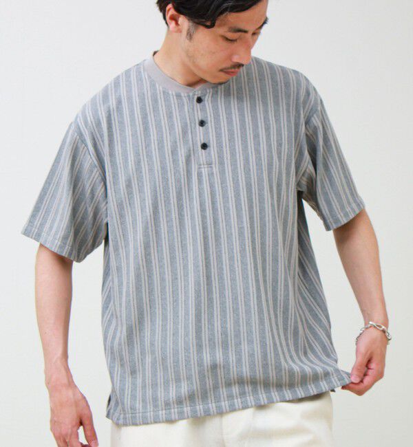 GLOSTER「シアージャガード ヘンリーネックTシャツ」|Tシャツ・カットソー|