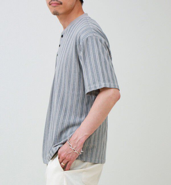 GLOSTER「シアージャガード ヘンリーネックTシャツ」|Tシャツ・カットソー|