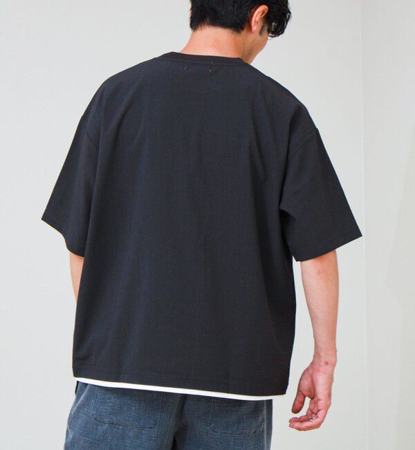 GLOSTER「【フレブル刺繍/セットアップ対応】カラミ織りTEE フェイクレイヤード」|Tシャツ・カットソー|
