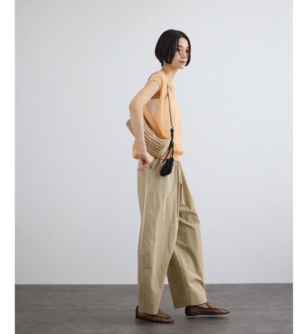 SALON adam et rope'「【W S（ドゥーブル）】レザーハンドルラフィアミニバッグ」|ショルダー・メッセンジャー|