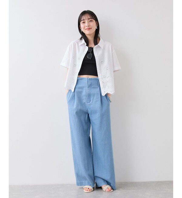 VIS「カットワークハーフスリーブシャツ」|シャツ・ブラウス|