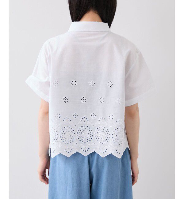 VIS「カットワークハーフスリーブシャツ」|シャツ・ブラウス|