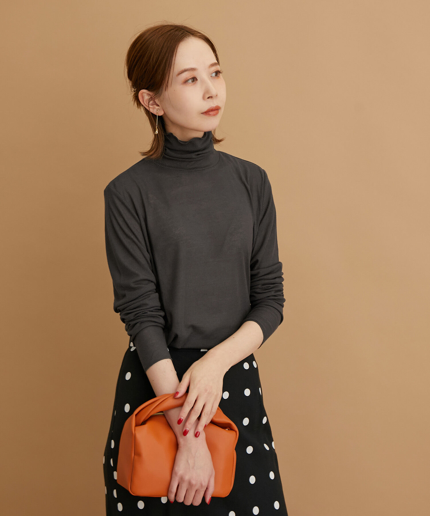 Rope&rsquo;Picnic「【WEB限定カラー:チャコール,オレンジ】シアーカットタートル」|Tシャツ・カットソー|