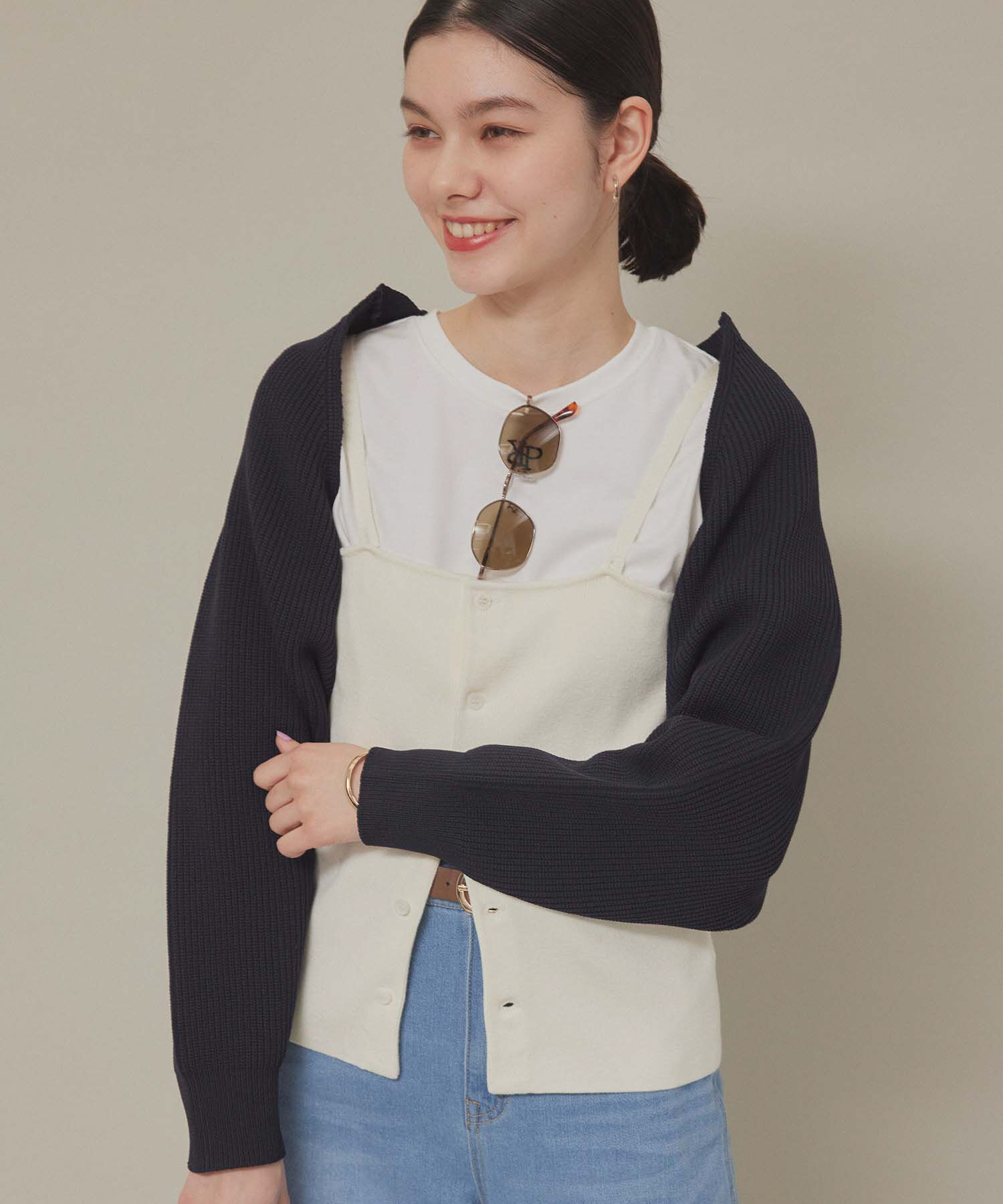 ROPE' PICNIC R「スポンディッシュショートカーディガン」|カーディガン|ネイビー(40)