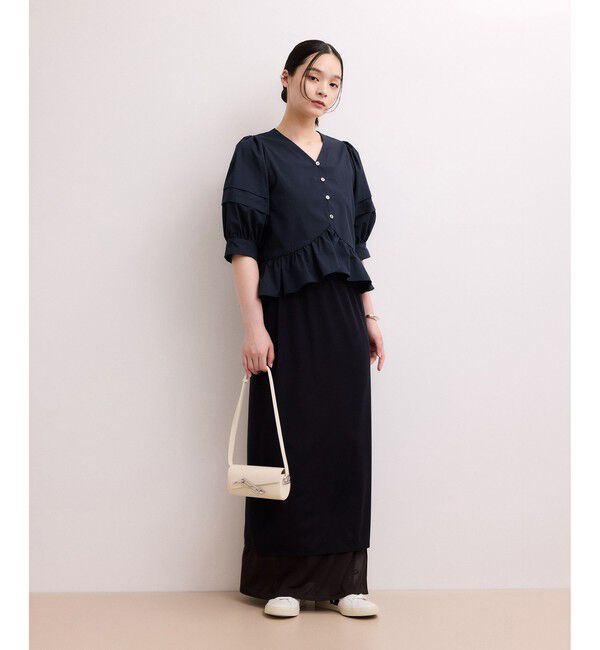ADAM ET ROPE'「【WEB限定】パフスリーブギャザーブラウス」|シャツ・ブラウス|