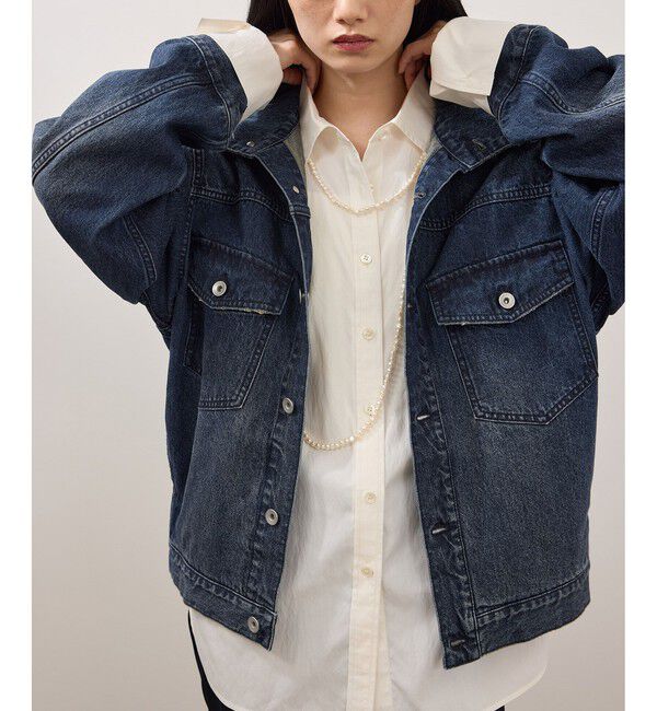 ADAM ET ROPE'「【WEB限定】・【定番】スタンドネックデニムジャケット」|デニムジャケット|