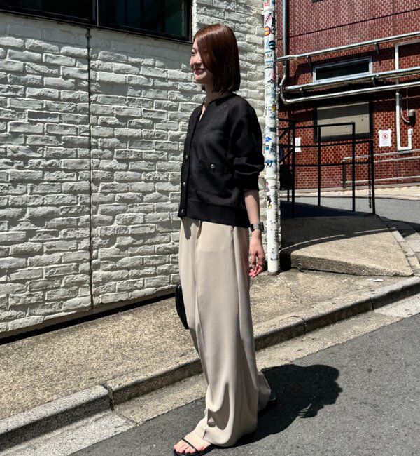  「《接触冷感/-3kg見え/5サイズ展開》ジャージワイドパンツ」|スラックス|