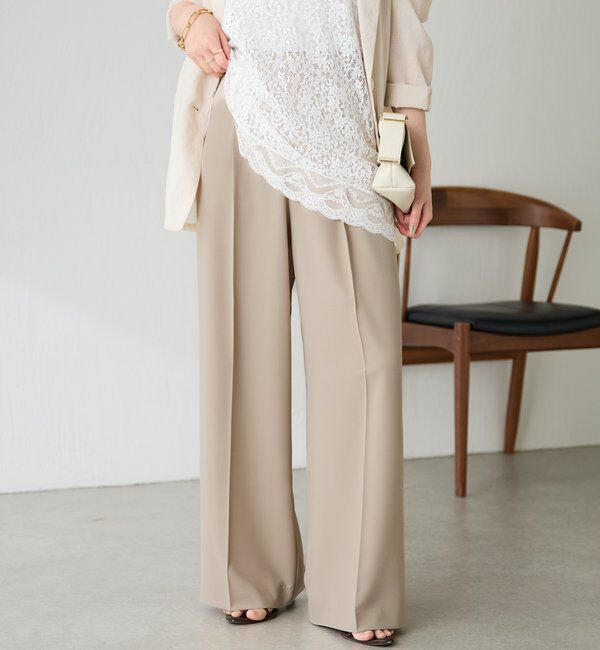  「《接触冷感/-3kg見え/5サイズ展開》ジャージワイドパンツ」|スラックス|