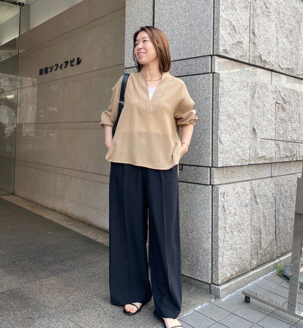  「《接触冷感/-3kg見え/5サイズ展開》ジャージワイドパンツ」|スラックス|