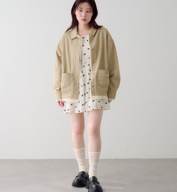  「フラワーステッチミニワンピース」|ワンピース|