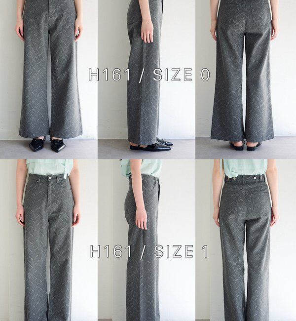  「【低身長サイズ/2サイズ展開】フラワーエンブロイダリーデニム」|デニム|