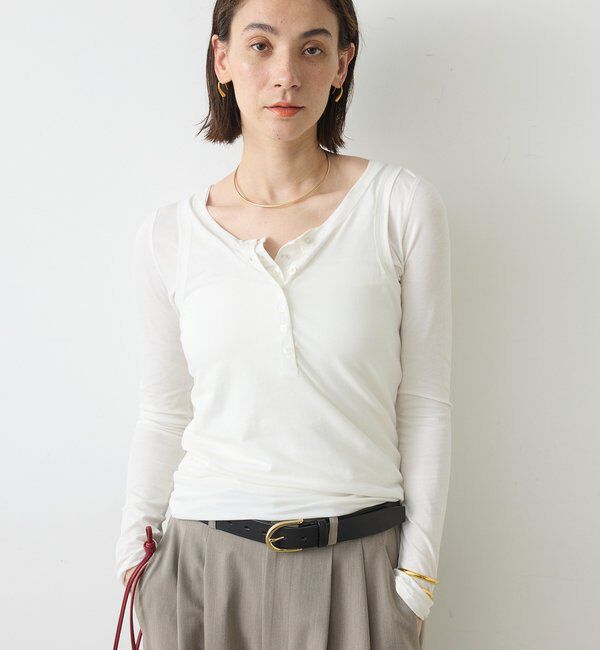  「【La nature linge】キュプラハイツイストヘンリーロンTee」|Tシャツ・カットソー|