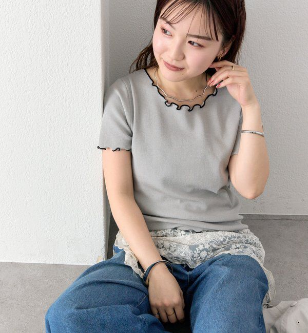  「配色メロウニットT」|Tシャツ・カットソー|