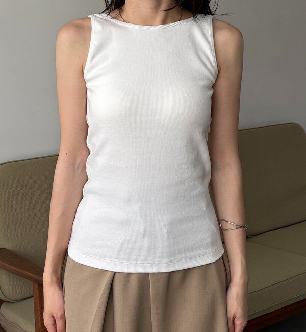  「【バックオープン】カップ付アメスリタンク」|キャミソール|