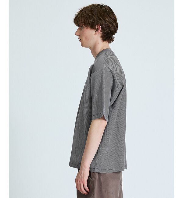 ABAHOUSE「コットンポンチ マイクロボーダー Tシャツ / オーバーサイズ」|Tシャツ・カットソー|