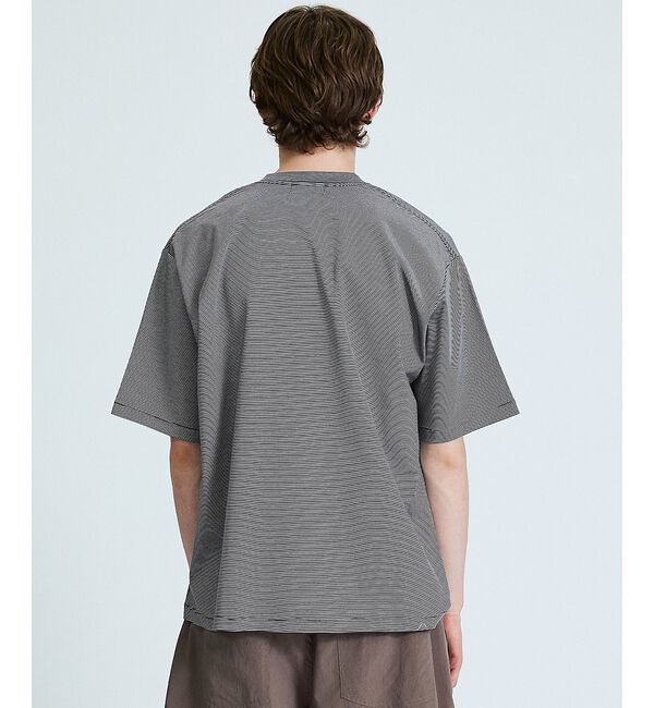 ABAHOUSE「コットンポンチ マイクロボーダー Tシャツ / オーバーサイズ」|Tシャツ・カットソー|