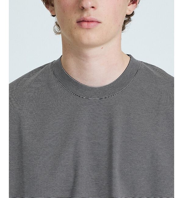 ABAHOUSE「コットンポンチ マイクロボーダー Tシャツ / オーバーサイズ」|Tシャツ・カットソー|