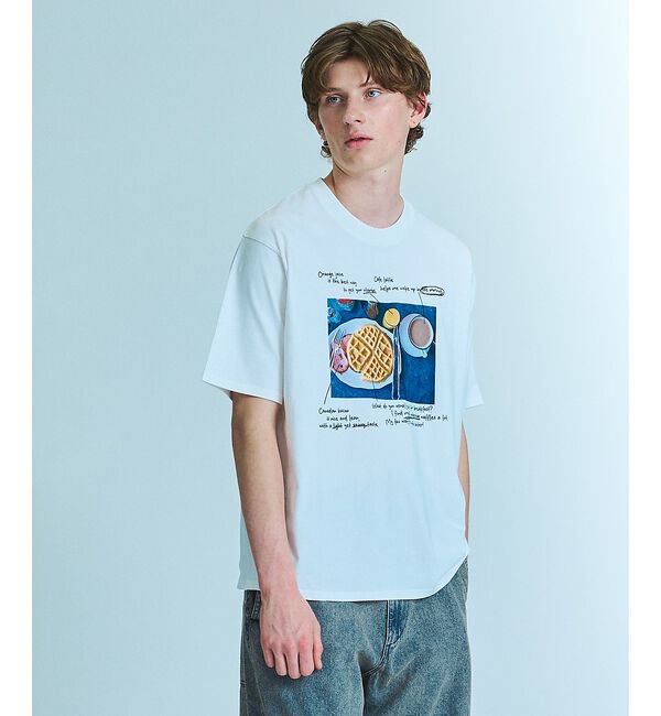 ABAHOUSE「WEEKEND BREAKFAST プリントTシャツ / オーバーサイズ/ LE」|Tシャツ・カットソー|