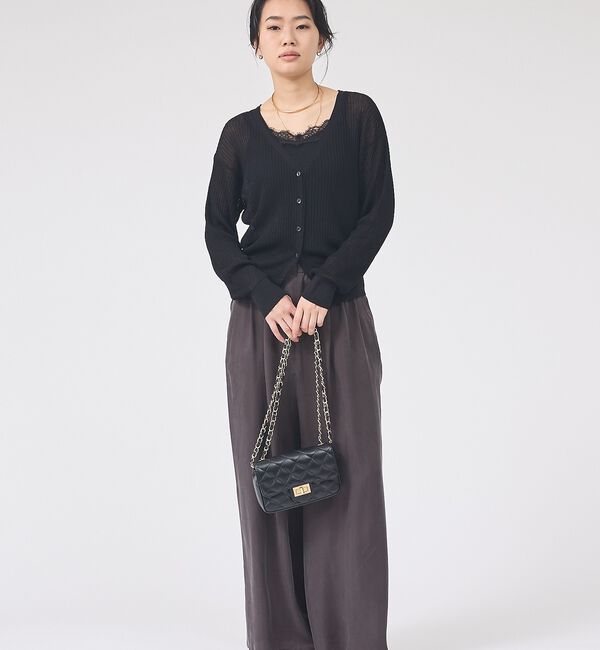 Rouge vif「【一部店舗限定】レースキャミ付きニットアンサンブル/カーディガン/レーストップス」|カーディガン|