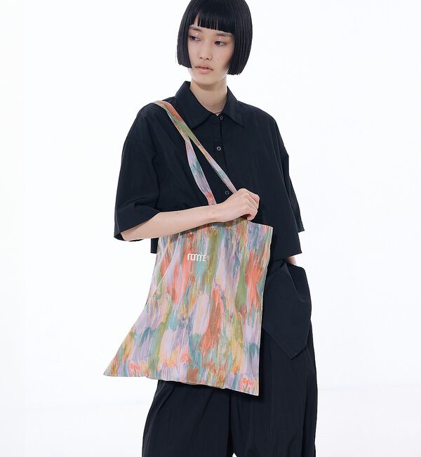 NOMINE「アイコン刺繍 ペイント柄アートプリント ロングハンドル トートバッグ【予約】」|トートバッグ|