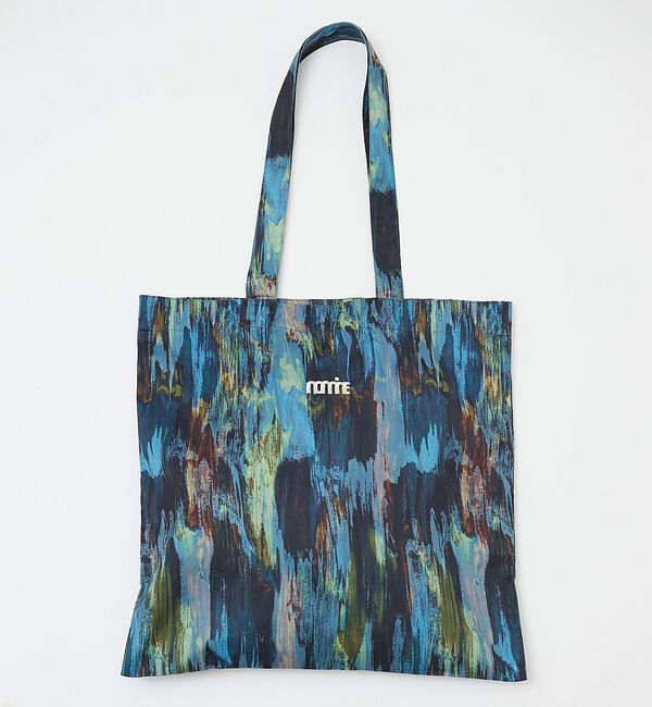 NOMINE「アイコン刺繍 ペイント柄アートプリント ロングハンドル トートバッグ【予約】」|トートバッグ|ブルーグレー