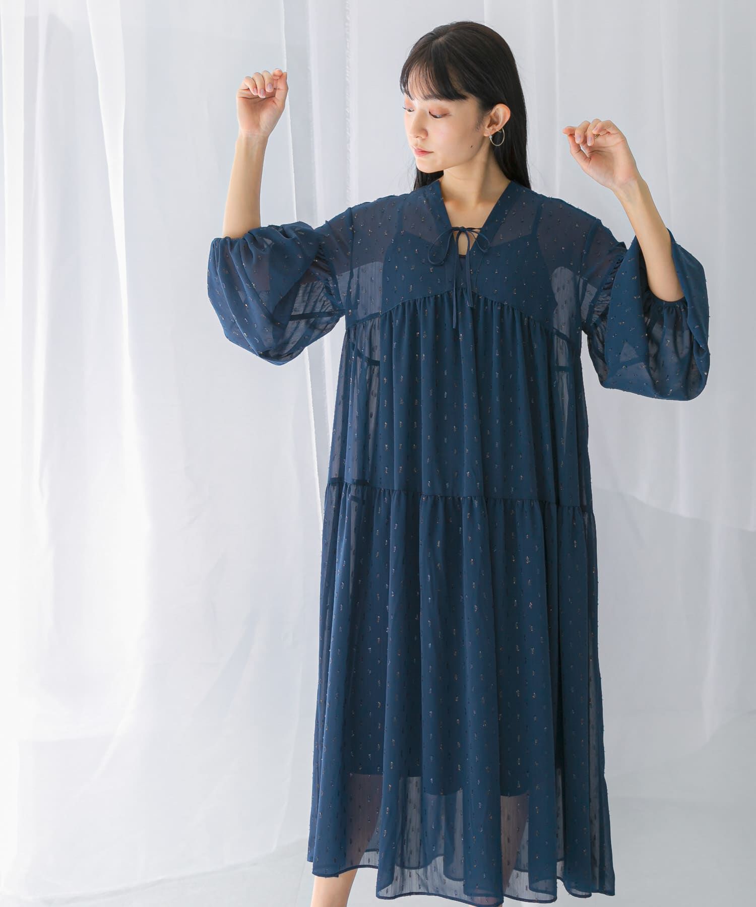 URBAN RESEARCH ROSSO「カットジャガードティアードワンピース」|ワンピース|