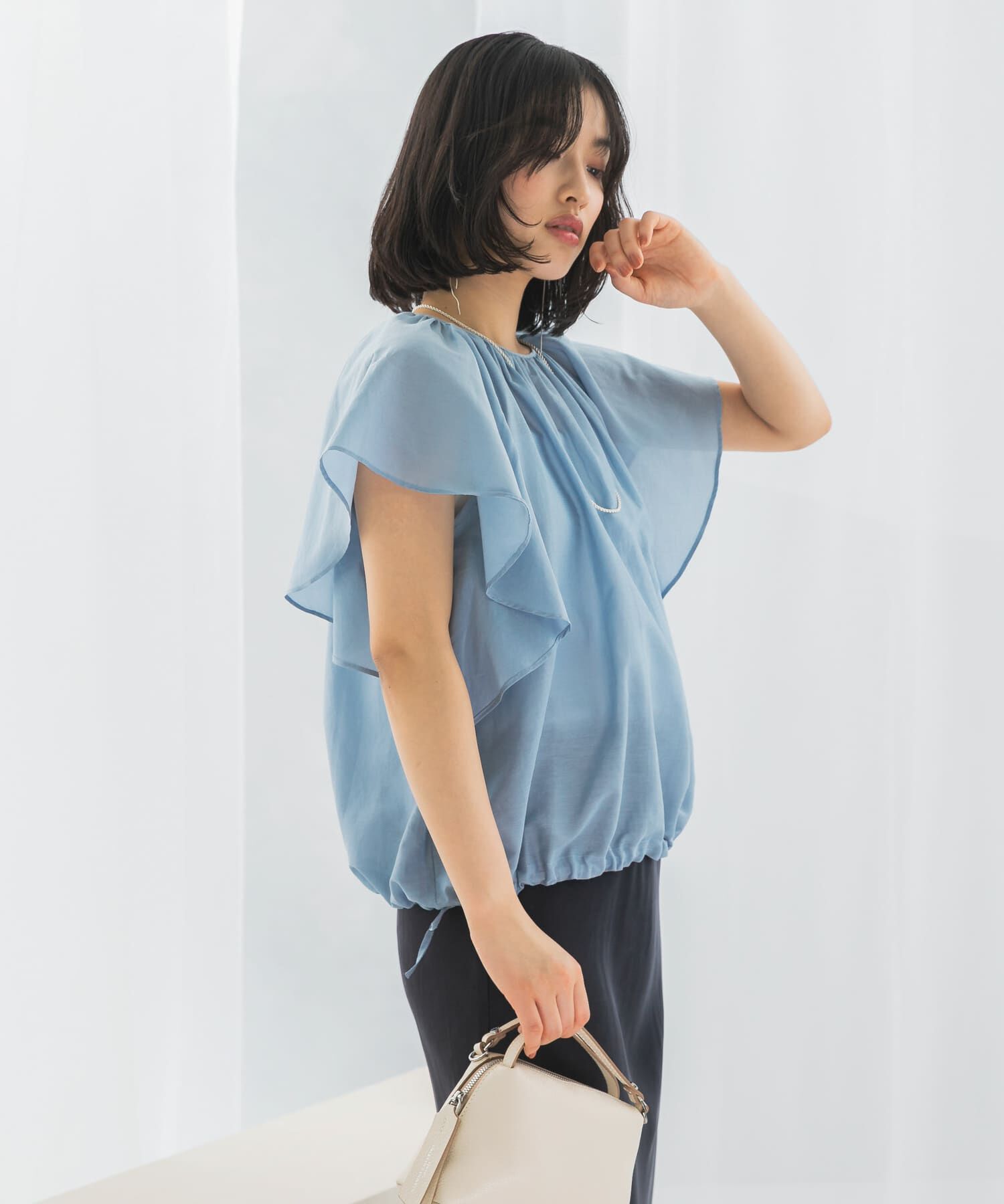 URBAN RESEARCH ROSSO「コットンシルクフレアスリーブブラウス」|シャツ・ブラウス|