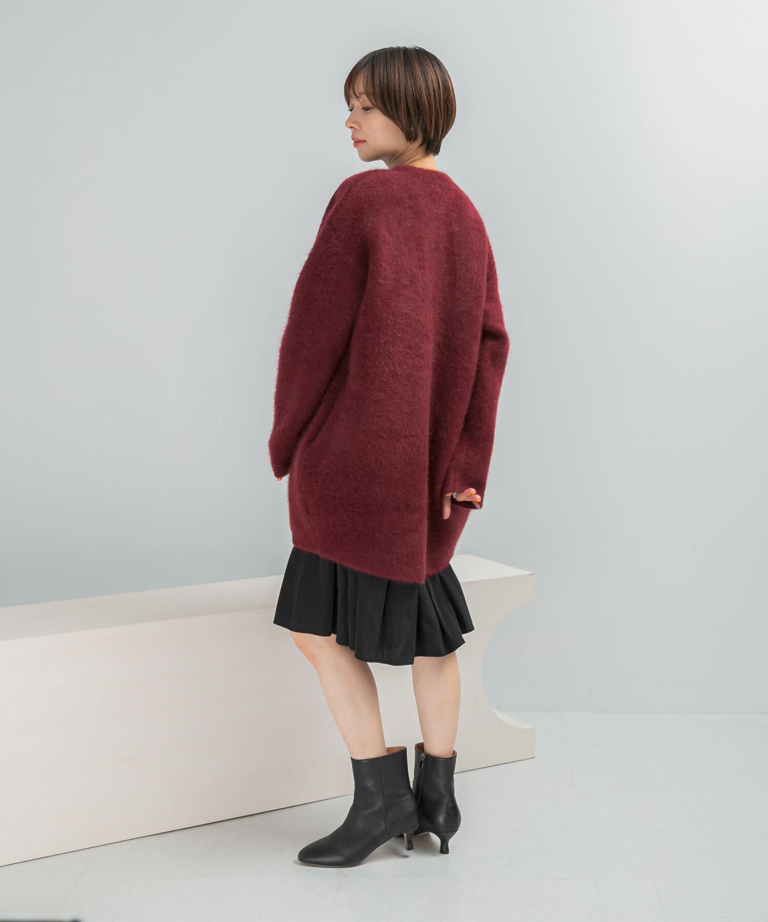 URBAN RESEARCH ROSSO「ELENDEEK　CREW-NECK RACCOON MIX WCARDIGAN」|カーディガン|