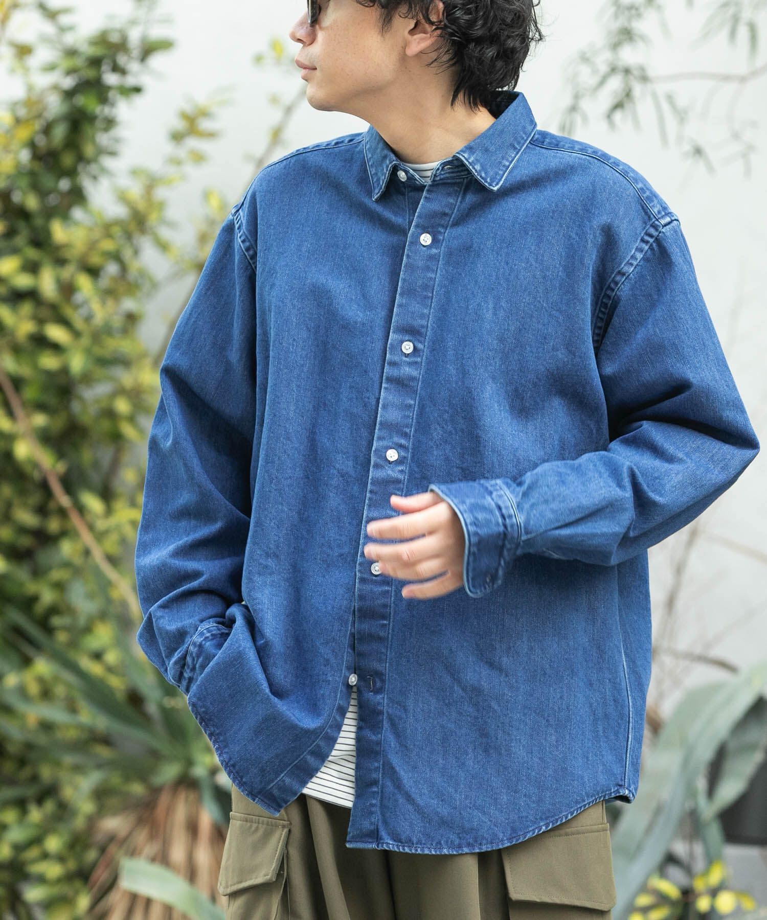 URBAN RESEARCH DOORS「FORK&SPOON　ペーパーデニムシャツ」|シャツ・ブラウス|
