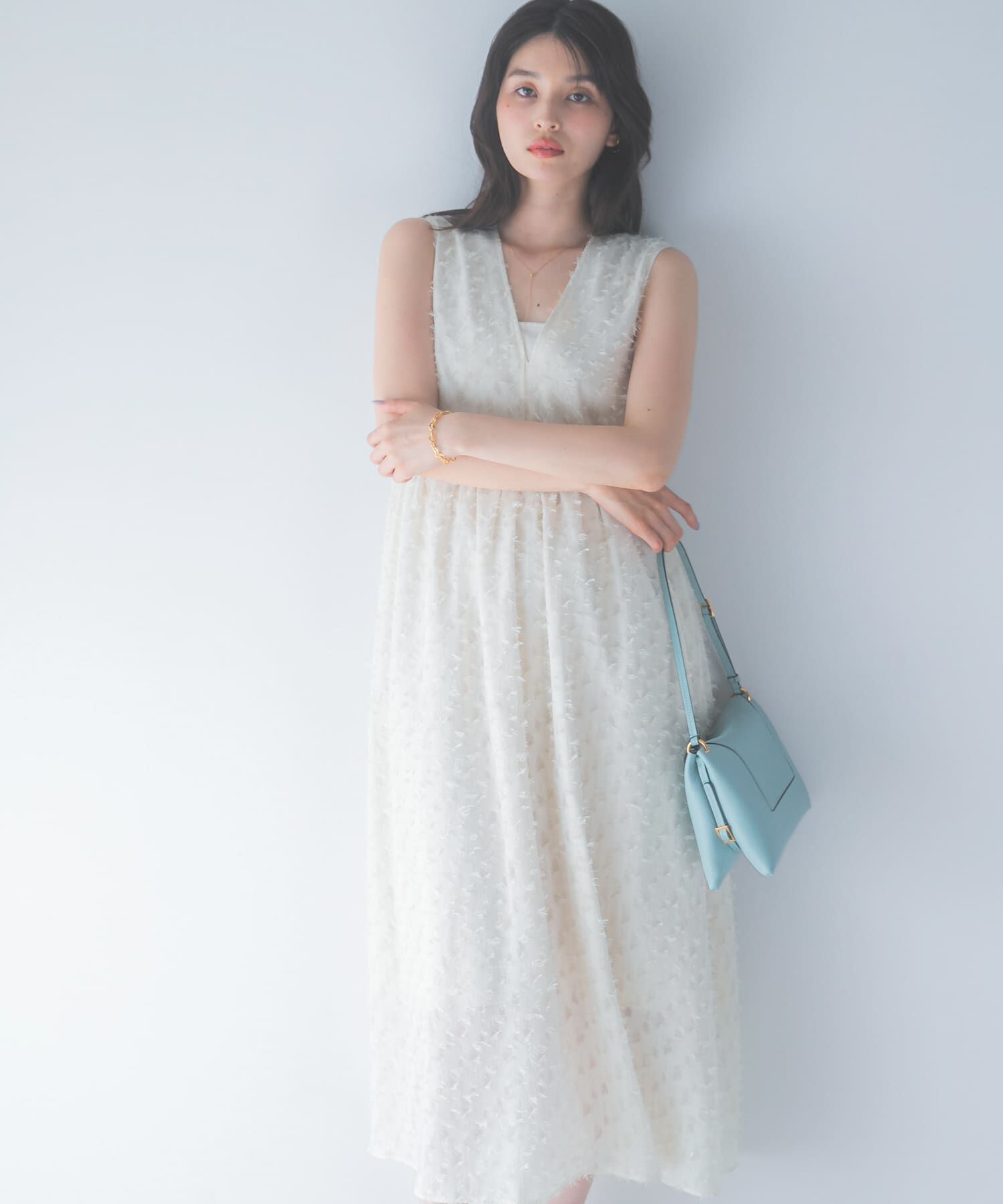 URBAN RESEARCH ROSSO「カットジャガードVネックワンピース」|ワンピース|