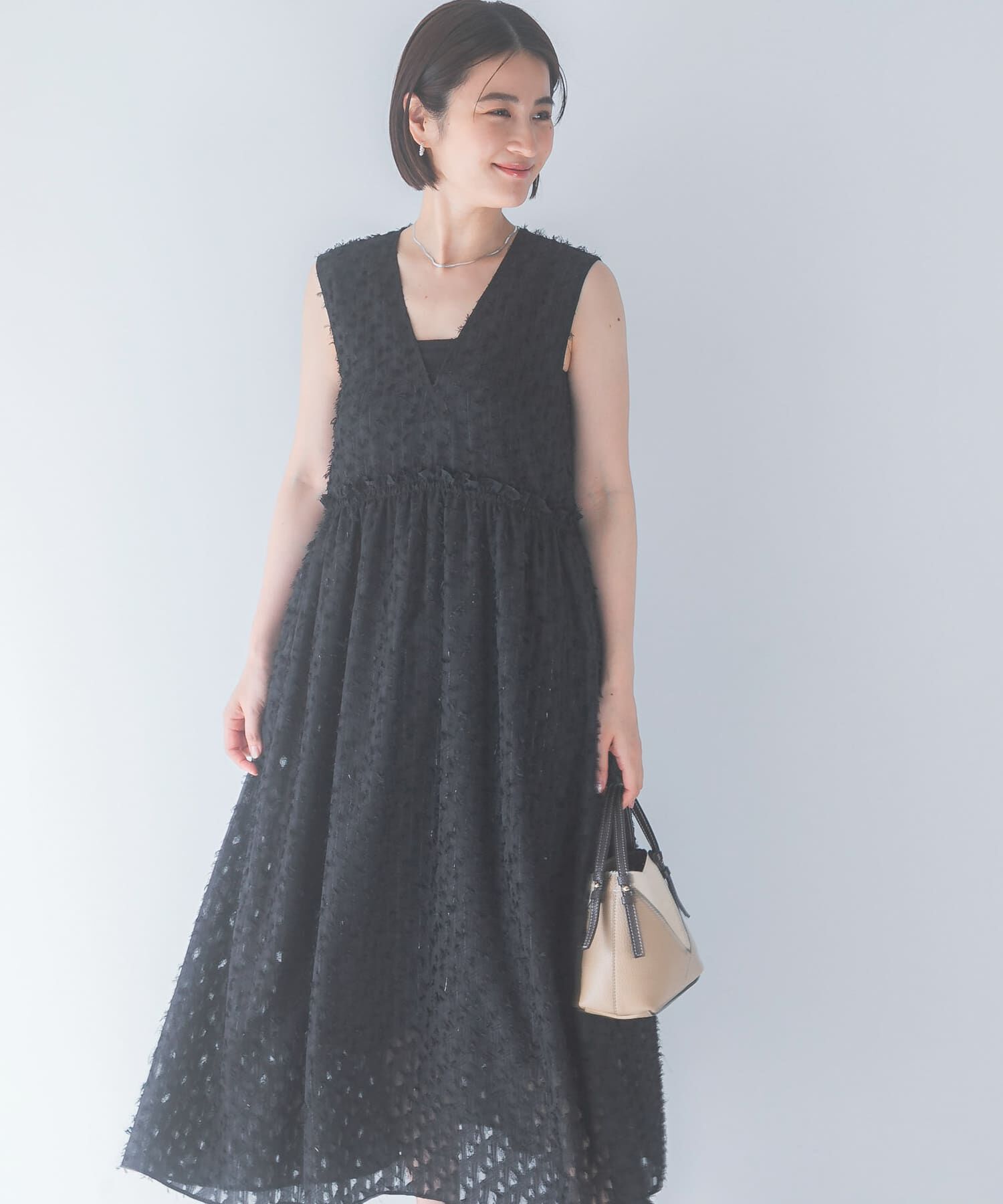 URBAN RESEARCH ROSSO「カットジャガードVネックワンピース」|ワンピース|