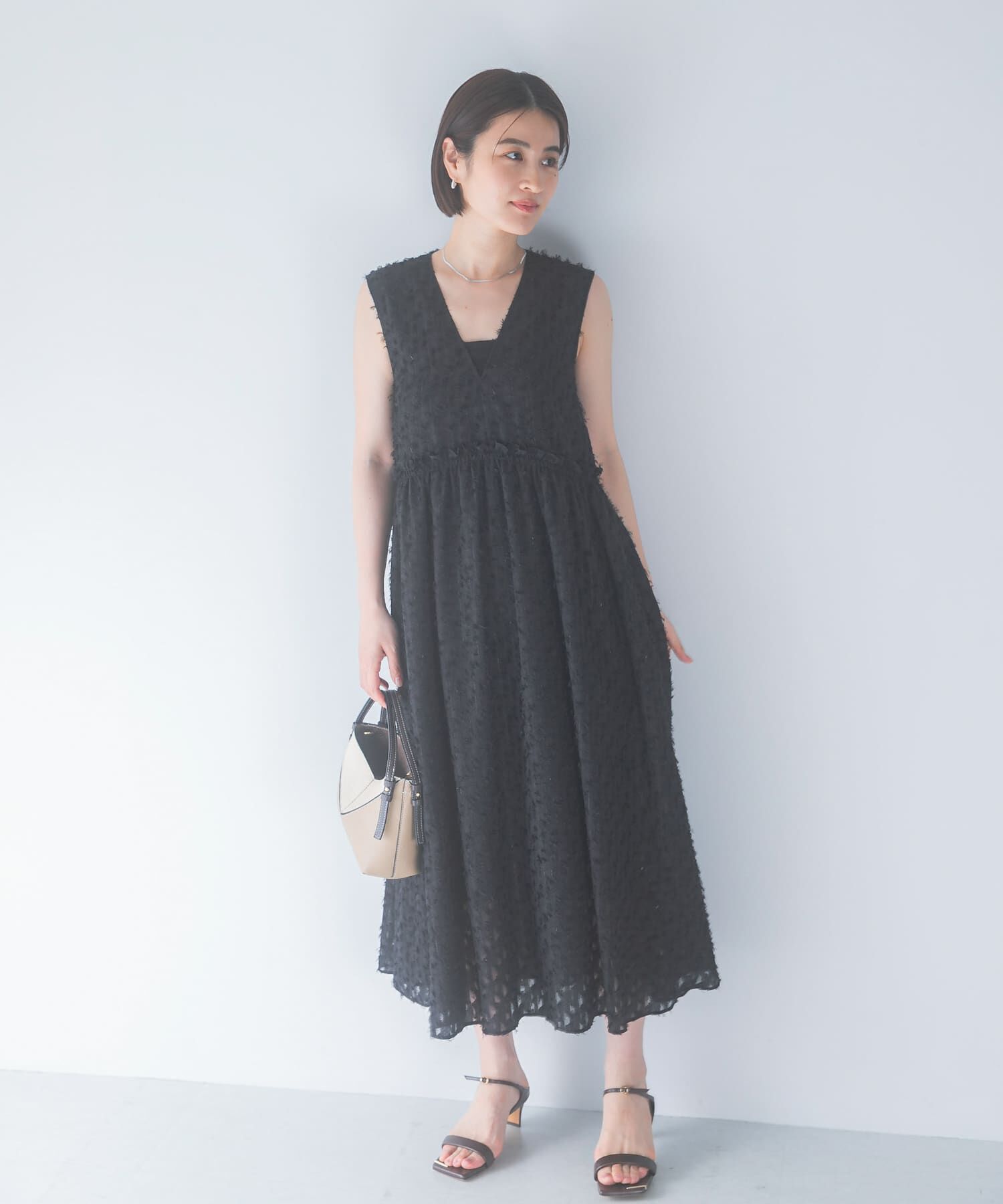 URBAN RESEARCH ROSSO「カットジャガードVネックワンピース」|ワンピース|