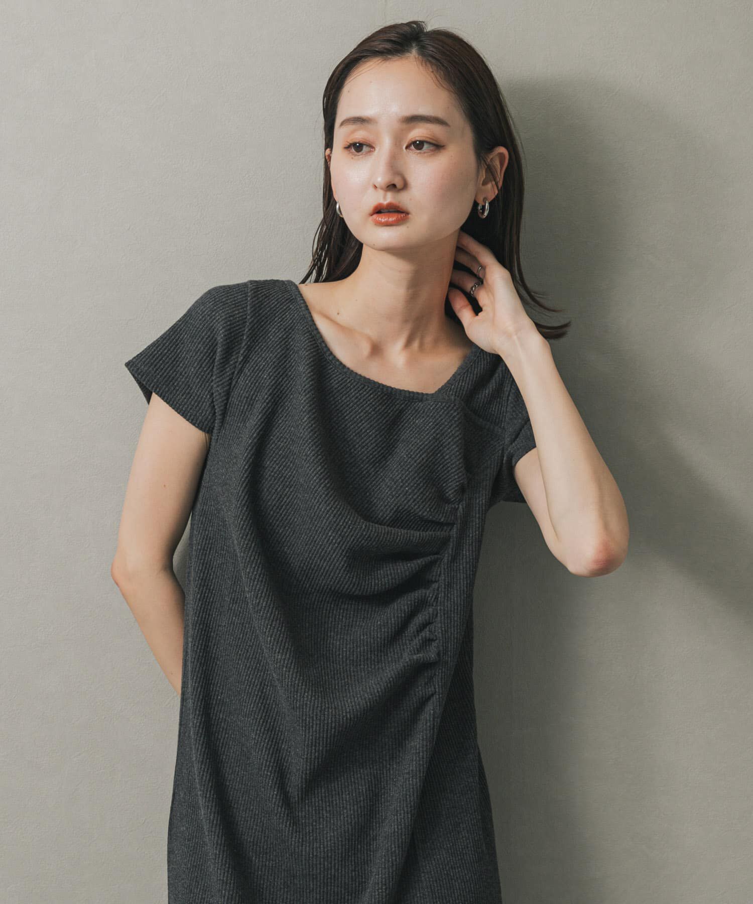 SENSE OF PLACE by URBAN RESEARCH「アシメネックリブワンピース」|ワンピース|