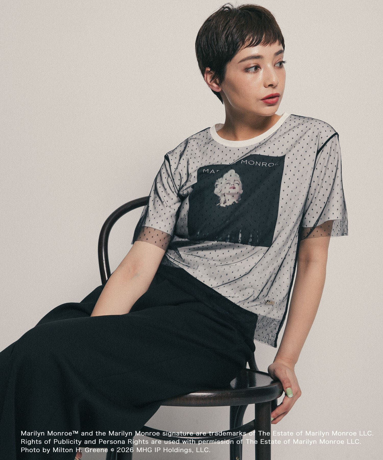 SENSE OF PLACE by URBAN RESEARCH「『別注』MARILYNMONROE&times;SENSE OF PLACE　チュールグラフィックTシャツ」|Tシャツ・カットソー|
