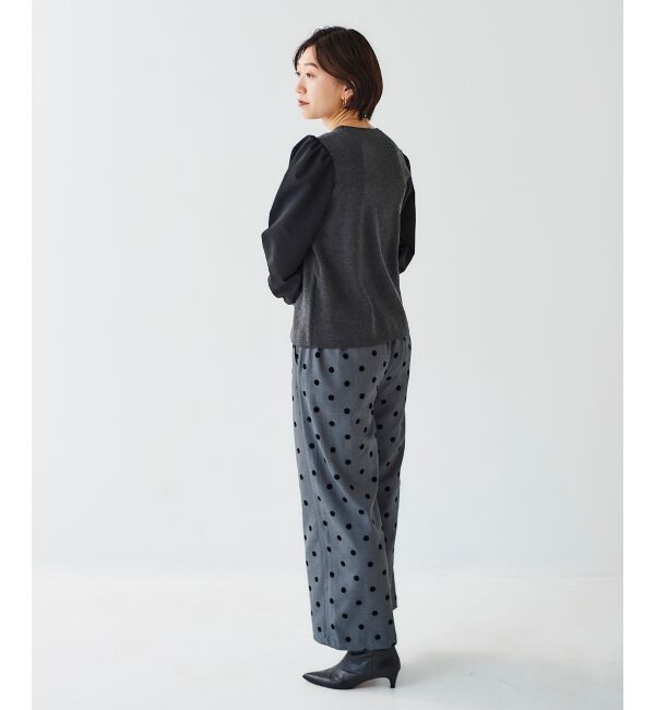 le.coeur blanc「《WEB限定アイテム》チュールワンピース＆タフタスリーブニットSET」|ワンピース|