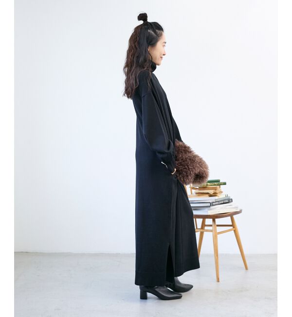  「ウォッシャブルハイネックニットワンピース」|ワンピース|