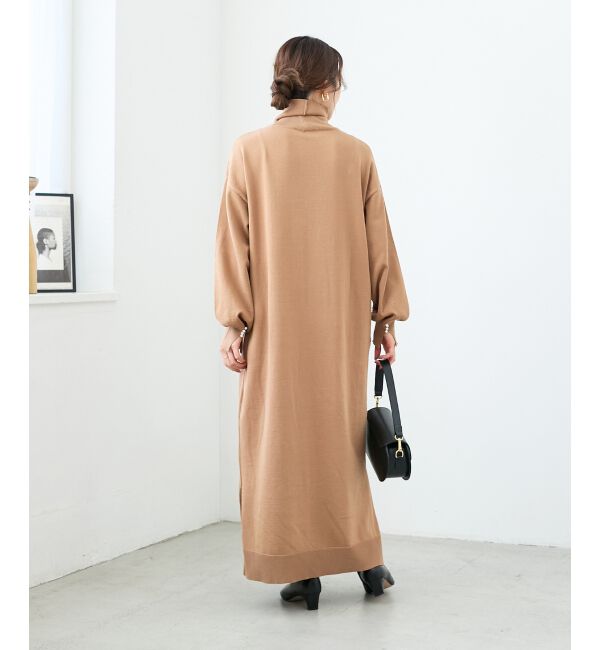  「ウォッシャブルハイネックニットワンピース」|ワンピース|