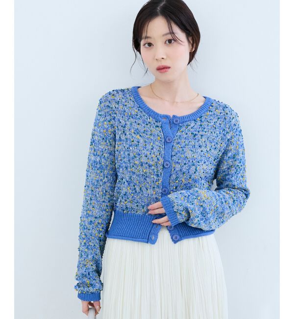  「《WEB限定アイテム》pomponヤーンニットカーディガン」|カーディガン|