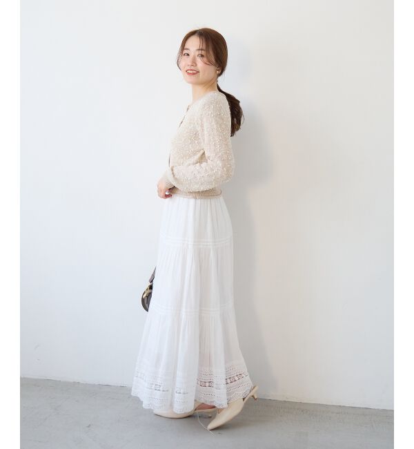 「《WEB限定アイテム》pomponヤーンニットカーディガン」|カーディガン|