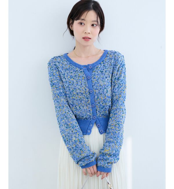  「《WEB限定アイテム》pomponヤーンニットカーディガン」|カーディガン|