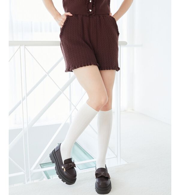  「ミニケーブルショートパンツ」|その他|ブラウン
