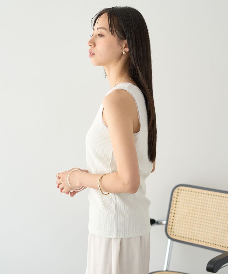 earth music&ecology「エッジチュールラメテレコタンクトップ」|インナー|