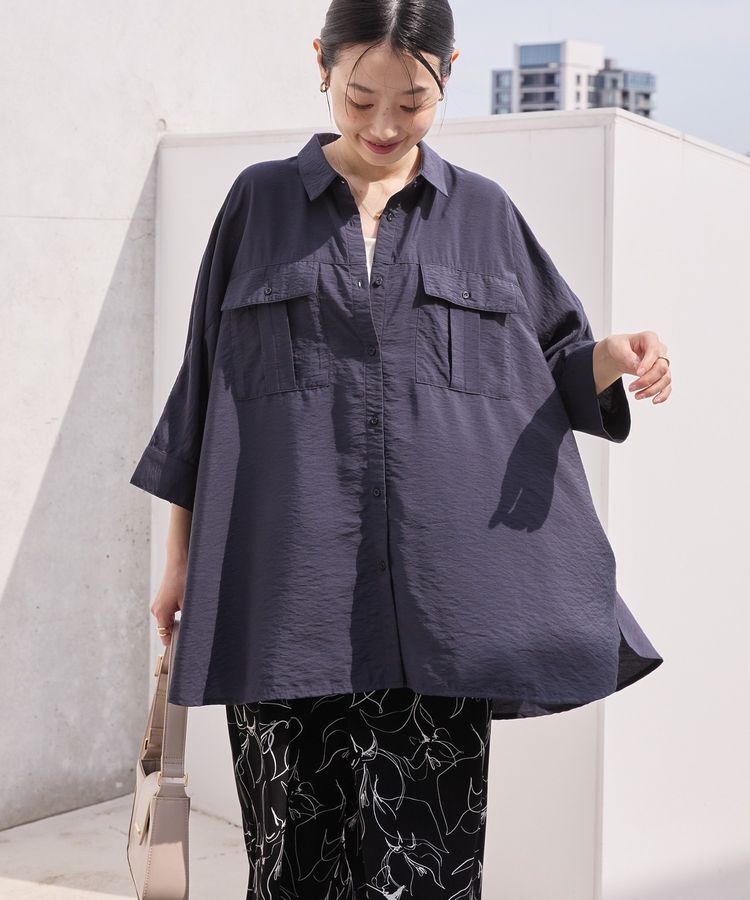 AMERICAN HOLIC「【WEB限定】接触冷感Wポケットシャツチュニック」|シャツ・ブラウス|