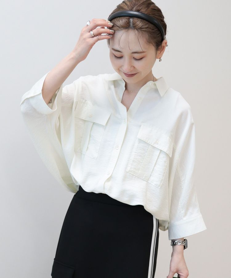 AMERICAN HOLIC「【WEB限定】接触冷感Wポケットシャツチュニック」|シャツ・ブラウス|
