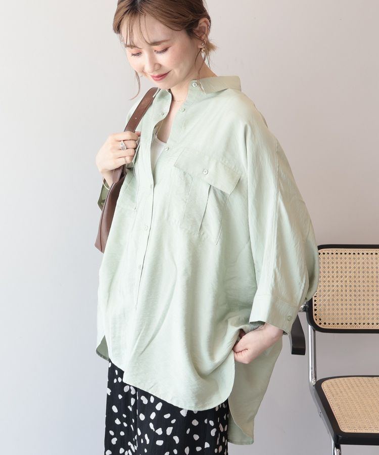 AMERICAN HOLIC「【WEB限定】接触冷感Wポケットシャツチュニック」|シャツ・ブラウス|