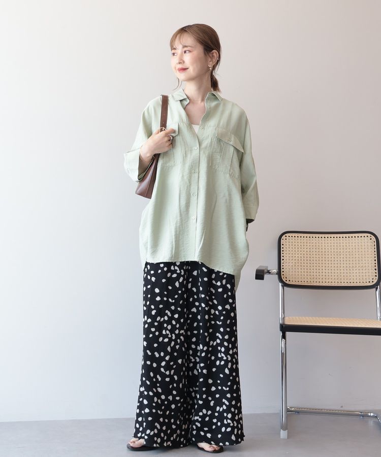 AMERICAN HOLIC「【WEB限定】接触冷感Wポケットシャツチュニック」|シャツ・ブラウス|