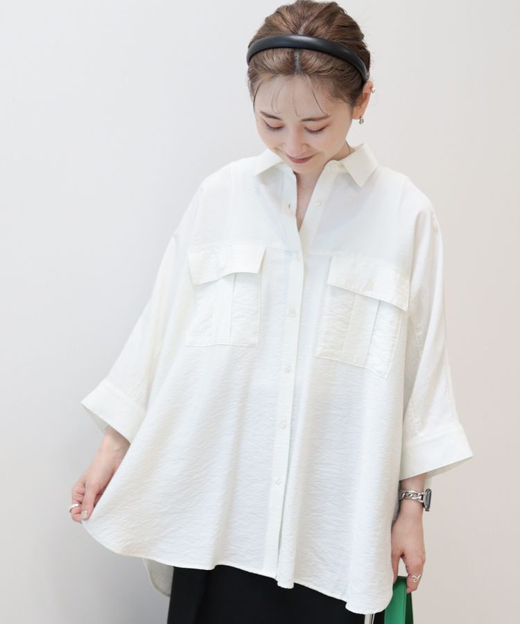 AMERICAN HOLIC「【WEB限定】接触冷感Wポケットシャツチュニック」|シャツ・ブラウス|
