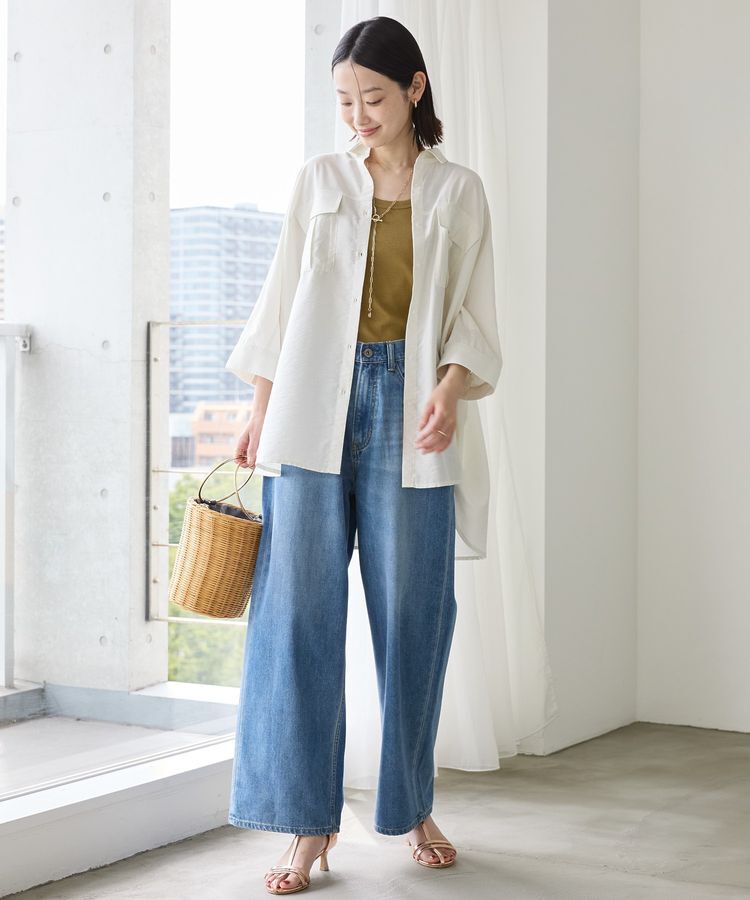 AMERICAN HOLIC「【WEB限定】接触冷感Wポケットシャツチュニック」|シャツ・ブラウス|