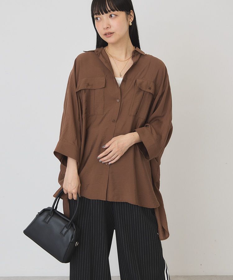 AMERICAN HOLIC「【WEB限定】接触冷感Wポケットシャツチュニック」|シャツ・ブラウス|
