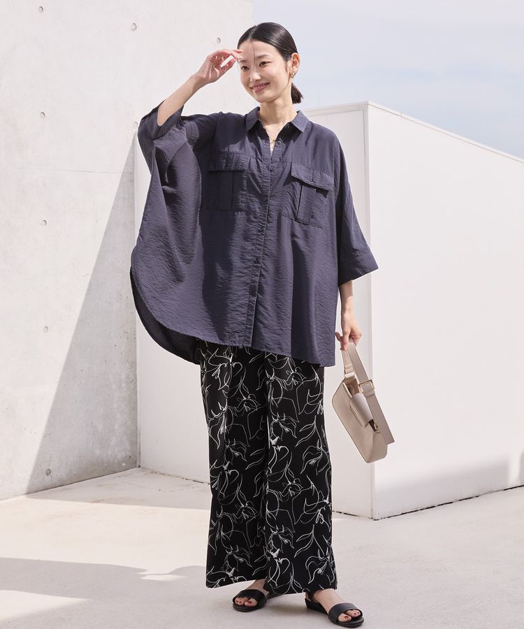 AMERICAN HOLIC「【WEB限定】接触冷感Wポケットシャツチュニック」|シャツ・ブラウス|
